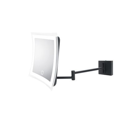 WS Bath Collections Beauty 500T Beauty 8-5/16" W x 8-11/16" H Modern Rectangular Framed Bathroom Wall Mirror with LED Lighting - Matte Black