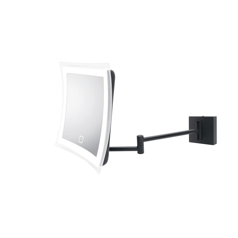 WS Bath Collections Beauty 500T Beauty 8-5/16" W x 8-11/16" H Modern Rectangular Framed Bathroom Wall Mirror with LED Lighting - Matte Black