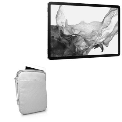 BoxWave Case Compatible with Samsung Galaxy Tab S8 - Quilted Carrying Bag, Soft Synthetic Leather Cover w/Diamond Design - Cool Grey