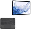 BoxWave Keyboard Compatible with Samsung Galaxy Tab S8 - SlimKeys Bluetooth Keyboard with Trackpad, Portable Slim TouchPad - Jet Black view 1