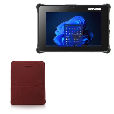 BoxWave Case Compatible with Durabook Americas R8 Tablet - Velvet Pouch Stand, Velour Slip Sleeve Built-in Foldable Kickstand - Burgundy