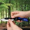 ACCUSHARP 3.5" Replaceable Blade Folding Pocket Knife, Stainless Steel Razor Knife with Replaceable Blades, Clip, Comfort Grip, and Adjustable Opening Angles, Blue view 2