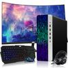 HP G3 Gaming Desktop PC, Intel Core i5 6th Gen, GT 1030 Graphics, 32GB RAM, 512GB SSD, MTG New 24 Inch Curved Monitor, RGB Keyboard Mouse, Headphone, Webcam, WiFi, Windows 11 (Renewed) view 1