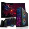 HP G2 Desktop Computer PC, Intel Core i3, 8GB RAM, 256GB SSD, 24-Inch Curved Monitor, RGB Speaker, RGB Keyboard with AI-Enabled Copilot Key Mouse, 2X ARGB Fan, WiFi, Windows 11 Pro (Renewed) view 1