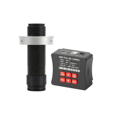 48MP HD 1080P 60FPS HDMI USB TF Video Recorder Industrial Video Microscope Camera & 120X C-Mount Lens for Phone CPU PCB Soldering