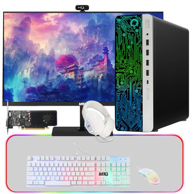 HP G3 Gaming Desktop PC, Intel Core i5 6th Gen, GT 1030 Graphics, 32GB RAM, 512GB SSD + 3TB HDD, MTG New 24 Inch Monitor, Gaming Kit Webcam, WiFi, Windows 11 (Renewed)