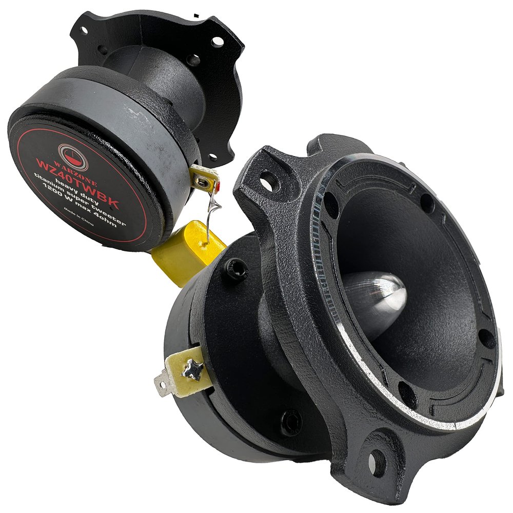 Gravity 2X WZ40TWBK 2400 Watts Maximum Power Handling Warzone Series Heavy Duty Titanium Super Tweeter Loud Speaker 4-Ohms Black Frame -2nd Gen