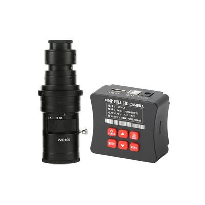 48MP HD 1080P 60FPS HDMI USB TF Video Recorder Industrial Video Microscope Camera & 200X C-Mount Lens for Phone CPU PCB Soldering