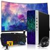 HP G3 RGB Computer PC Intel i5-6th Gen, AMD RX 550 Graphics, 32GB RAM, 1TB SSD + 2TB HDD, MTG New 24 Inch Curved Monitor, RGB Kit, Webcam, Windows 11 Pro (Renewed) view 1