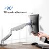 Monitor Arm Mount Monitor Mount Stand Single Arm Mechanical Spring Monitor Mount Adjustable Vesa Mount Desk Stand with Clamp and Grommet Base, Holds Up to 17.6lbs Heavy Duty Monitor Stand view 4