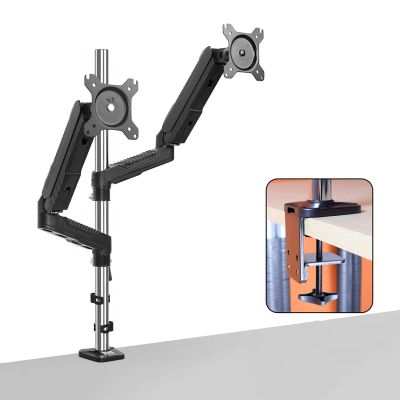 Monitor Arm Mount Monitor and Laptop Mount 2-in-1 Adjustable Dual Arm Desk Mounts Column Type Dual Monitor Stand Arm, VESA Mount 75/100mm with C Clamp Heavy Duty Monitor Stand (Size : Column 70CM, C