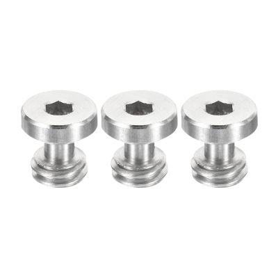 PATIKIL 3/8"-16 Thread 13mm Length Camera Quick Release Screw Tripod Screw, 3 Pack Stainless Steel Hex Slot Screws for DSLR Camera Rig Accessories, Silver