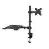 Monitor Arm Mount Dual LCD Monitor Desk Mount, Black Fully Adjustable 10 to 32 Inch Single Monitor and Laptop Desk Mount Combo, Fits Up to 17 Inch Laptops Heavy Duty Monitor Stand view 1