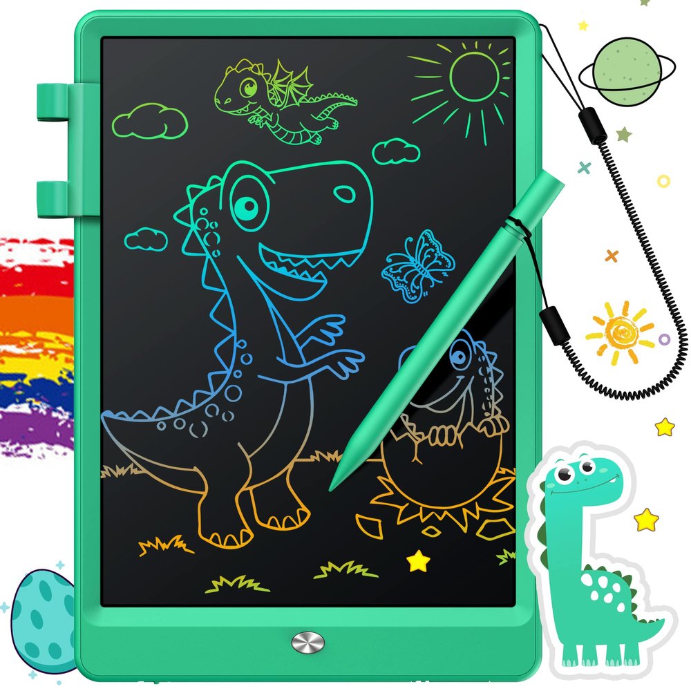 FLUESTON LCD Writing Tablet, Doodle Board Gifts for 3-8 Year Old Girls Boys, 10 Inch Colorful Electronic Board Drawing Pad for Toddlers, Christmas Birthday Gifts for KidsErase Lock Writing Board
