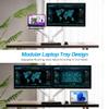 AVLT Dual 17-43" Monitor Arm Desk Mount with 15" Laptop Tray and USB-C Docking Station, HDMI 4K60Hz, USB-A 5Gbps, Ethernet, 100W PD, Fits Two Flat/Curved Monitor - White view 2