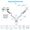 AVLT Dual 17-43" Monitor Arm Desk Mount with 15" Laptop Tray and USB-C Docking Station, HDMI 4K60Hz, USB-A 5Gbps, Ethernet, 100W PD, Fits Two Flat/Curved Monitor - White view 4