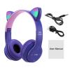 Xiaokeis Kids Headphones, Cat Ear LED Light Up Bluetooth 5.0 Foldable Wireless Gaming Headset for Kids Adult, Built-in Mic Noise Cancelling Over Ear Headphones for Study/Travel(Purple) view 2