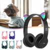Xiaokeis Kids Headphones, Cat Ear LED Light Up Bluetooth 5.0 Foldable Wireless Gaming Headset for Kids Adult, Built-in Mic Noise Cancelling Over Ear Headphones for Study/Travel(Purple) view 4