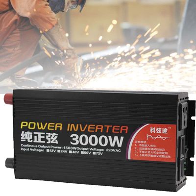 3000W 4000W 5000W 6000W Pure Sine Wave Inverter Charger,Power Inverter 12V 24V DC to 120V AC Converter with LCD Digital Display for Travel/Camping,3000W-12vto110V