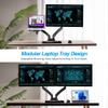 AVLT Dual 17-43" Monitor Arm Desk Mount with 15" Laptop Tray and USB-C Docking Station, HDMI 4K60Hz, USB-A 5Gbps, Ethernet, 100W PD, Fits Two Flat/Curved Monitor - Black view 2