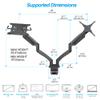 AVLT Dual 17-43" Monitor Arm Desk Mount with 15" Laptop Tray and USB-C Docking Station, HDMI 4K60Hz, USB-A 5Gbps, Ethernet, 100W PD, Fits Two Flat/Curved Monitor - Black view 4