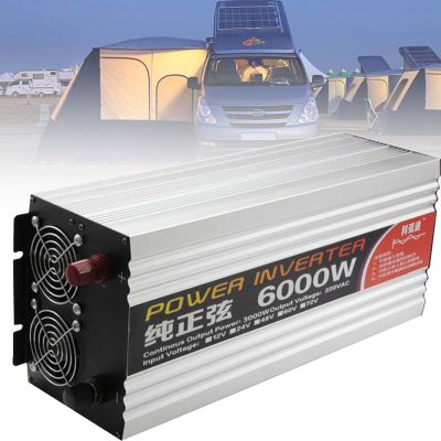 3000W 4000W 5000W 6000W Pure Sine Wave Power Inverter DC 12V 24V to 110V 220V AC Car Converter,for CPAP RV Car Solar System Emergency,6000W-24vto110V