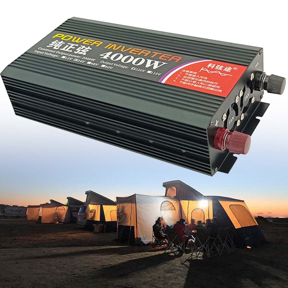 3000W 4000W 5000W 6000W Pure Sine Wave Inverter 12V 24V DC to 120V AC Converter with LCD Digital Display,Power Inverter for Home RV Semi Off-Grid,4000W-12vto110V