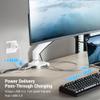AceProAV 5 in 1 Multiport USB C Single Mount Dock for AVLT-DM42-1 and AVLT-DM40-1, USB-C Docking Station, HDMI 4K60Hz, USB-A 5Gbps, Ethernet, 100W PD - White view 3