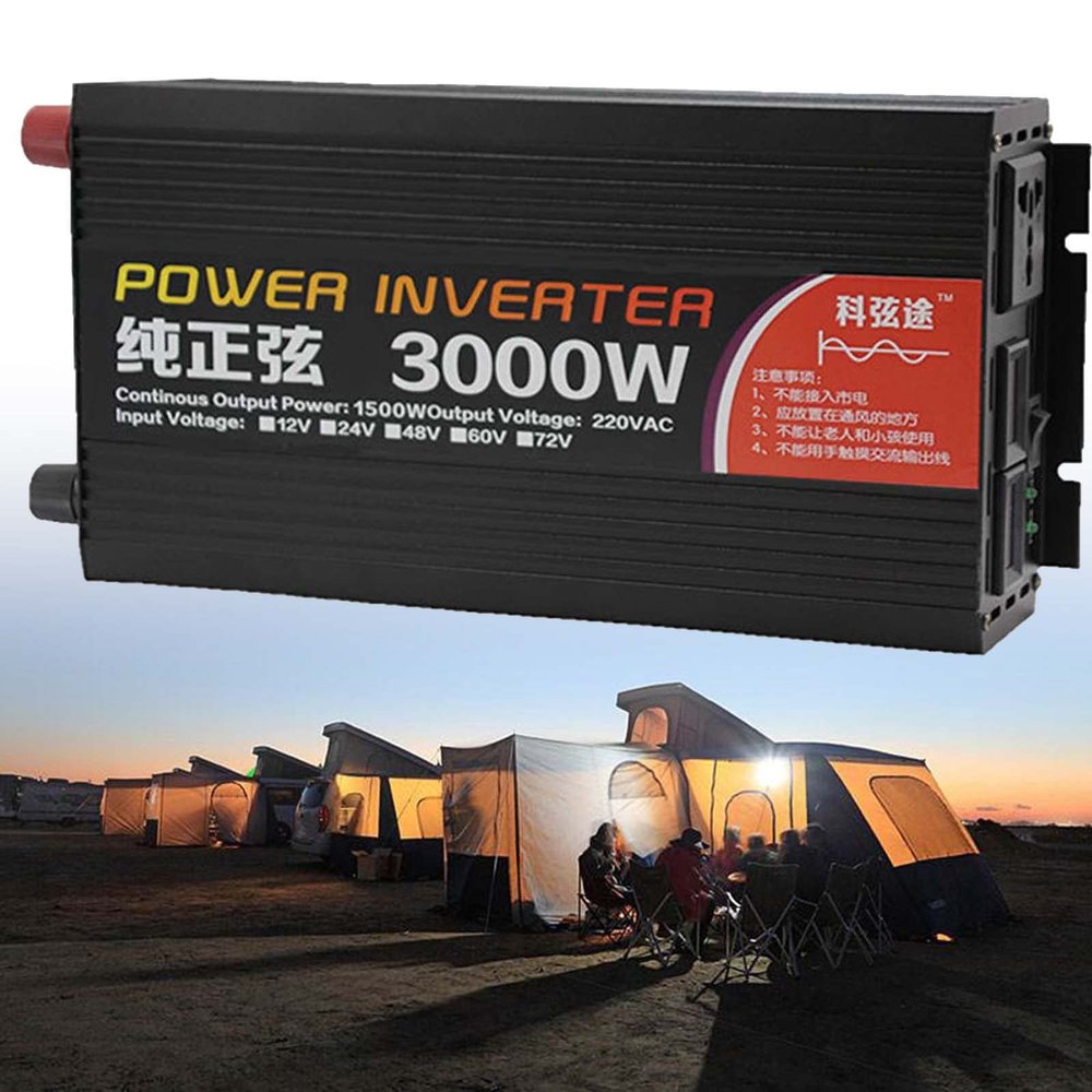 3000W 4000W 5000W 6000W Pure Sine Wave Inverter 12V 24V DC to 120V AC Converter with LCD Digital Display,Power Inverter for Home RV Semi Off-Grid,3000W-24vto110V