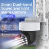 Cruiser 4MP 2.4G 5G Dual Band WiFi IP Camera Outdoor Human Detection Video Surveillance 2-Way Audio Color Night Vision AI Humanoid Tracking Sound & Light Smoke Alarm Security PTZ Camera view 2