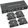 VPFET HDMI Extender Splitter Up to 165ft 1 in 4 Out Over Cat5e or 6 or 7 Repeater Balun Ethernet Sender Transmitter Receiver Support 1080p EDID Presets POC is Only Need TX Power for Work view 1