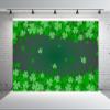 BELECO 10x8ft Fabric St.Patrick's Day Backdrop Irish Spring Shamrock Green Lucky Leaf Clover Saint Patricks Day Background for Baby Shower Birthday Party Decorations Newborn Kids Adults Photo Props view 2