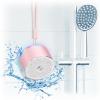 Mini Bluetooth Shower Speaker, IPX6 Waterproof Speaker, with RGB Lights, Mic, Portable Silicone Lanyard, Suction Cup, Clear Sound&Rich Bass, 12h Playtime, Small Pink Gifts for Girls Women view 1