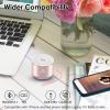 Mini Bluetooth Shower Speaker, IPX6 Waterproof Speaker, with RGB Lights, Mic, Portable Silicone Lanyard, Suction Cup, Clear Sound&Rich Bass, 12h Playtime, Small Pink Gifts for Girls Women view 3