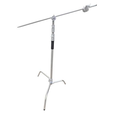 Dawot Photography C Stand with Boom Arm, 129.92inch Adjustable Heavy Duty Light C-Stand with 50inch Holding Arm, 2 Pieces Grip Head for Video Reflector, Moonlight, Softbox, 44 lbs Load Capacity