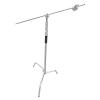 Dawot Photography C Stand with Boom Arm, 129.92inch Adjustable Heavy Duty Light C-Stand with 50inch Holding Arm, 2 Pieces Grip Head for Video Reflector, Moonlight, Softbox, 44 lbs Load Capacity view 1