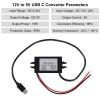 2pcs DC 12V/24V to 5V USB C Buck Converter 3A 15W Step Down Converter Voltage Regulator Waterproof Power Adapter for Raspberry Pi 4 Cellphone Car view 3