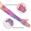 Dussdil Pink Silver Sparkling Leopard Gardening Arm Sleeves Farm UV Sun Protection Cooling Arm Sleeves for Garden Farm Women Men with Thumb Hole view 3