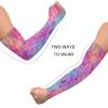 Dussdil Pink Silver Sparkling Leopard Gardening Arm Sleeves Farm UV Sun Protection Cooling Arm Sleeves for Garden Farm Women Men with Thumb Hole view 4