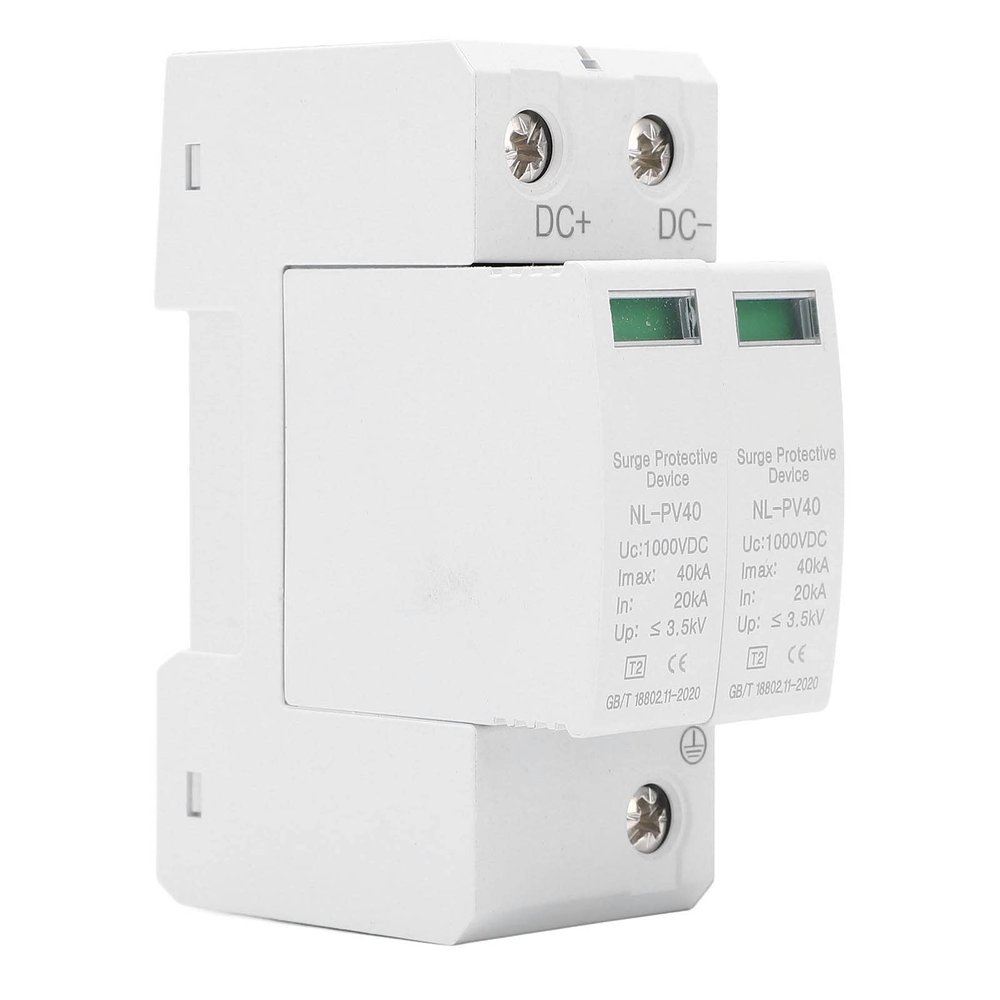 2 Phase Flame Retardant Protective Device Voltage Surges Arrester House Protective Device with 36mm Rail Installation