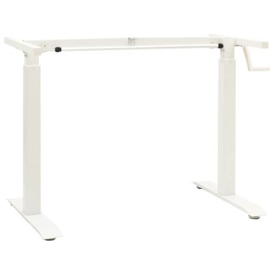 Tidyard Manual Height Adjustable Standing Desk Frame Hand Crank Steel Frame White for Computer Desk, Console Table, Writing Table, Dining Table