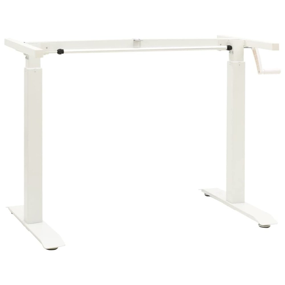 Tidyard Manual Height Adjustable Standing Desk Frame Hand Crank Steel Frame White for Computer Desk, Console Table, Writing Table, Dining Table