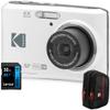 Kodak FZ45WH PIXPRO FZ45 16MP Digital Camera White Bundle with Lexar 32GB High-Performance 800x UHS-I SDHC Memory Card Blue Series and Deco Photo Point and Shoot Field Bag Camera Case view 1
