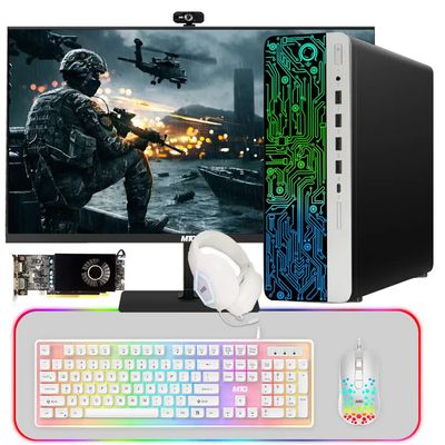 HP G3 Gaming Desktop PC, Intel Core i7 6th Gen, AMD RX 550 Graphics, 32GB RAM, 240GB SSD + 3TB HDD, MTG New 24 Inch Monitor, Gaming Kit Webcam, WiFi, Windows 11 (Renewed)