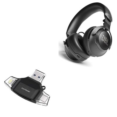 BoxWave Smart Gadget Compatible with JBL Club 700BT - AllReader SD Card Reader, microSD Card Reader SD Compact USB - Jet Black