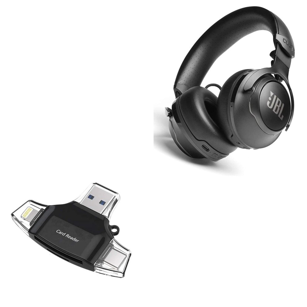 BoxWave Smart Gadget Compatible with JBL Club 700BT - AllReader SD Card Reader, microSD Card Reader SD Compact USB - Jet Black