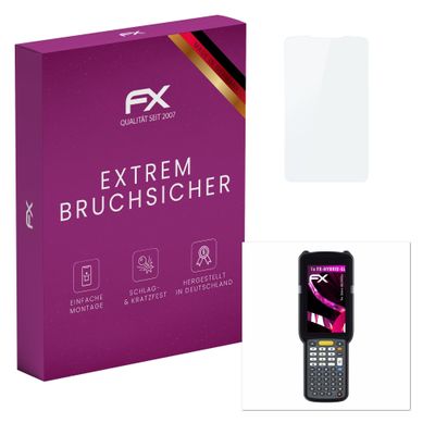 atFoliX Plastic Glass Protective Film compatible with Zebra MC3300x, 9H Hybrid-Glass FX Screen Protector