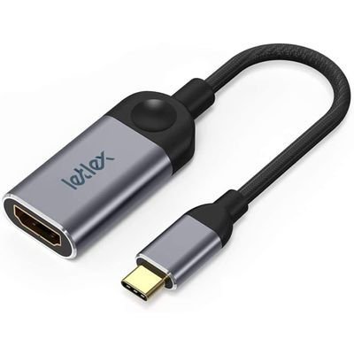 4K@30Hz USB C to HDMI Adapter Display Port to HDMI Adapter with Aluminum Shell & Braided Cable HDMI Converter Type C to HDMI Adapter, HDMI to usb c adapter HDMI Converter for MacBook/iMac/Galaxy