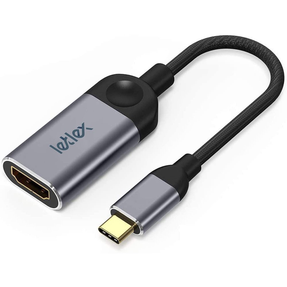 4K@30Hz USB C to HDMI Adapter Display Port to HDMI Adapter with Aluminum Shell & Braided Cable HDMI Converter Type C to HDMI Adapter, HDMI to usb c adapter HDMI Converter for MacBook/iMac/Galaxy