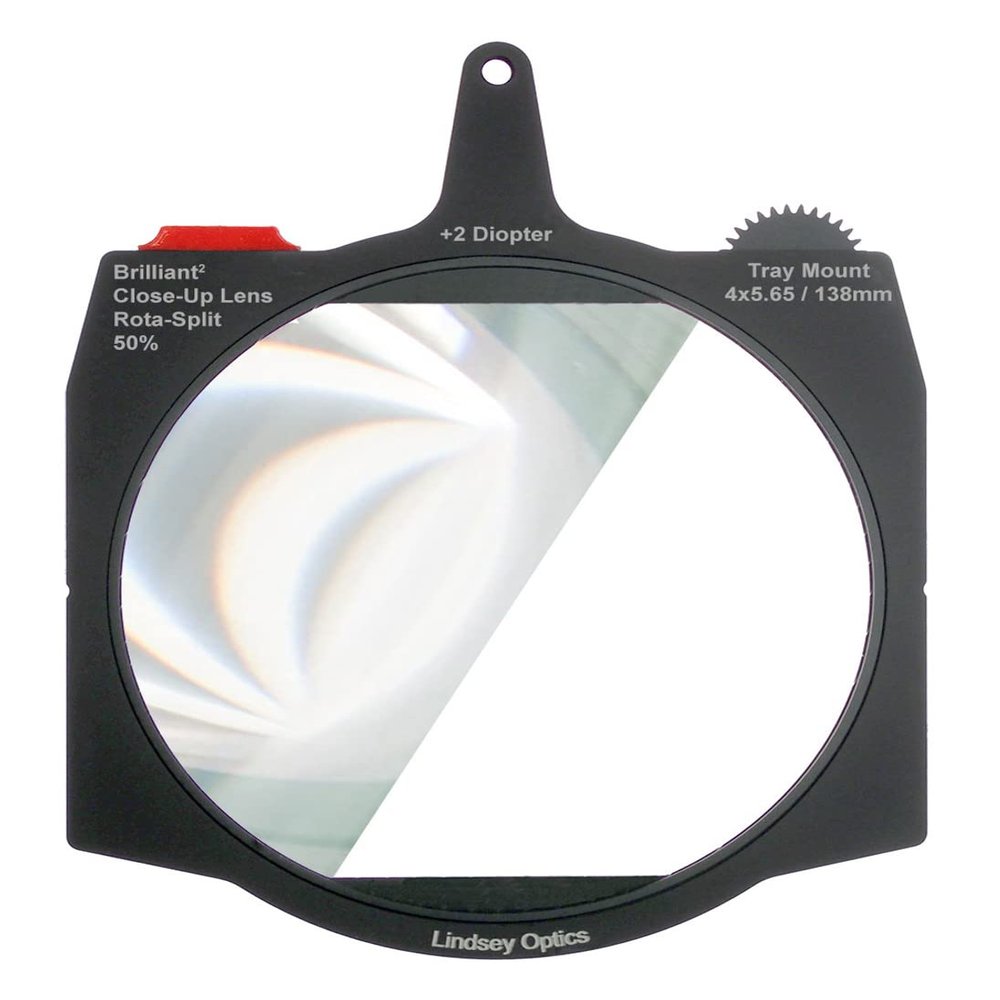 Lindsey Optics 4x5.65 Diopter +2 Rota-Split Close-Up Lens 50% Filter